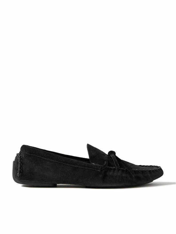 Photo: The Row - Lucca Suede Driving Shoes - Black