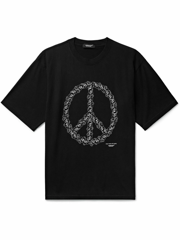 Photo: UNDERCOVER - Logo-Print Cotton-Jersey T-Shirt - Black