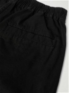 DRKSHDW by Rick Owens - Bauhaus Wide-Leg Zip-Embellished Cotton-Twill Drawstring Shorts - Black