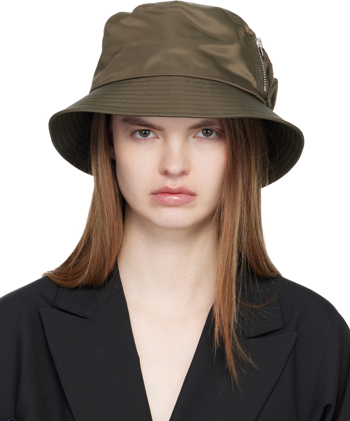 Sacai Black Wide Brim Beach Hat Sacai
