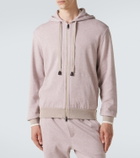 Brioni Cotton-blend zip-up hoodie