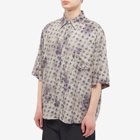 Acne Studios Men's Sambler Washed Roses Short Sleeve Shirt in Grey/Dark Blue