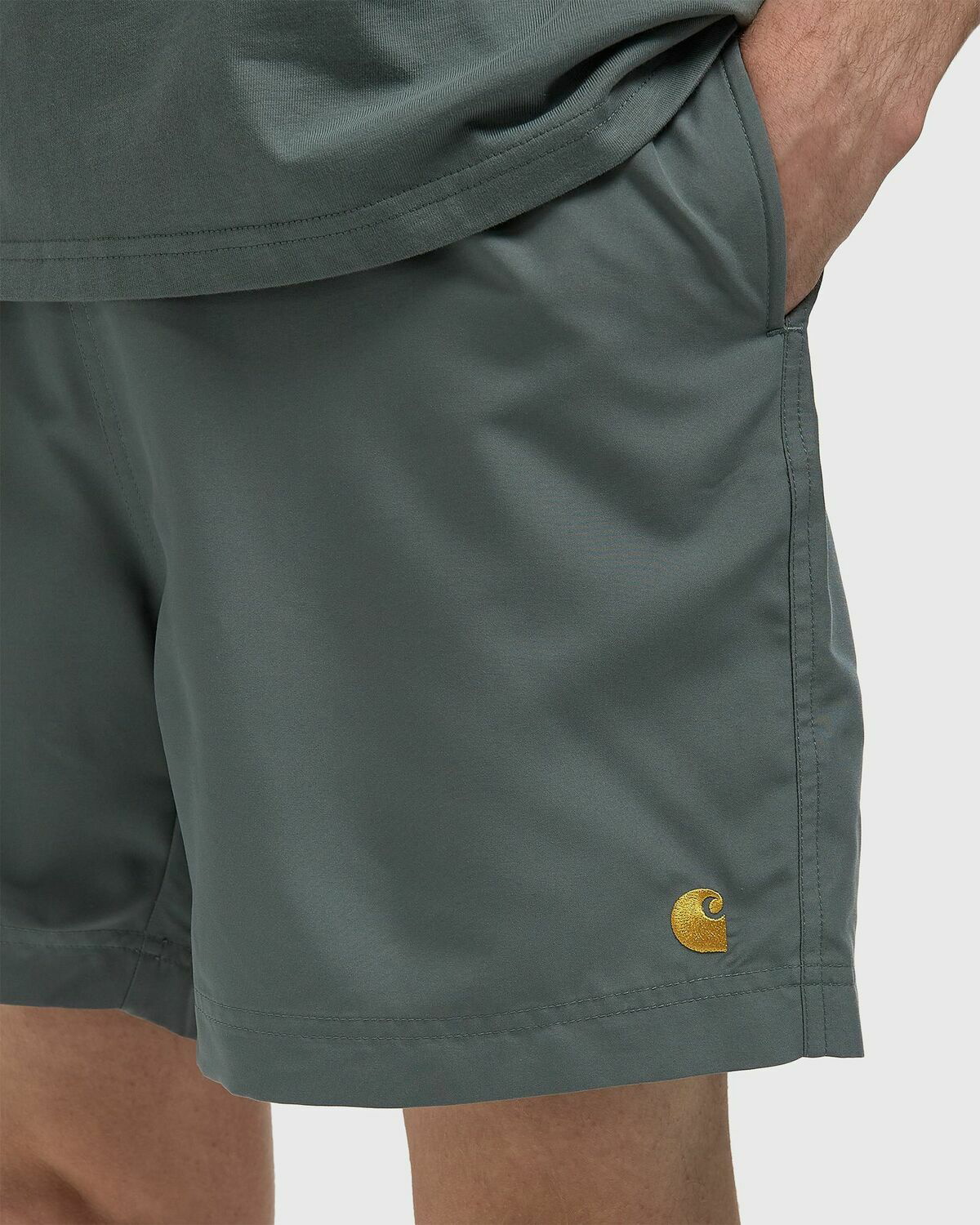 Carhartt WIP Chase Swim Trunks Green Mens Swimwear Carhartt WIP