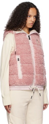 Moncler Grenoble Pink Padded Teddy Zip-Up Down Vest