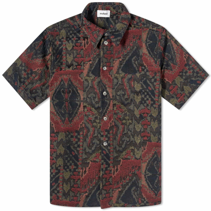 Photo: Soulland Men's Jodie Short Sleeve Shirt in Red