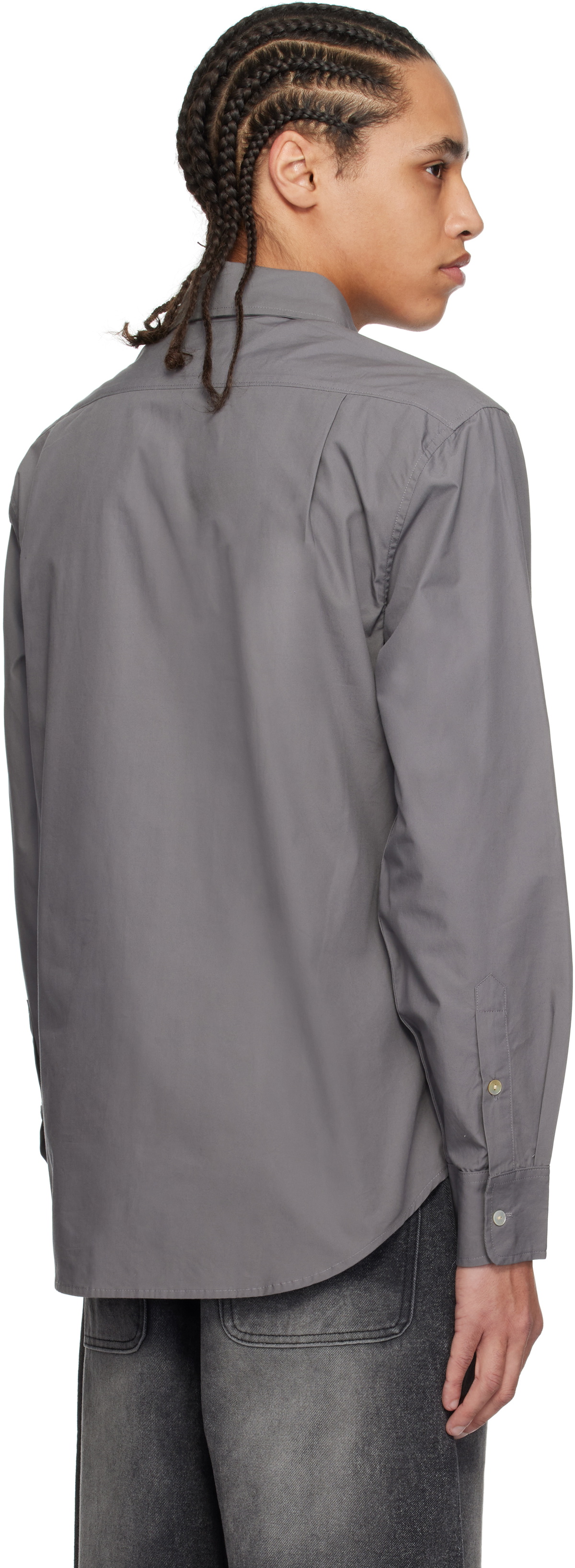 Glass Cypress Gray Double Lady Tailored Shirt