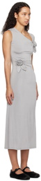 Sandy Liang Gray Fille Midi Dress