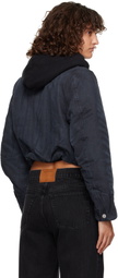 alexanderwang.t Navy Padded Zip-Up Hooded Jacket