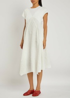 High Party Floral-jacquard Stretch-jersey Midi Dress White