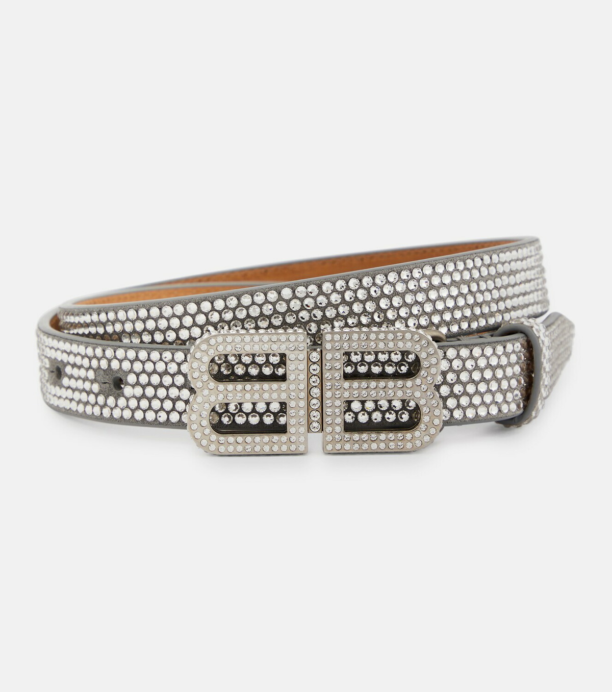 【関税&送料込】Balenciaga Bb Hourglass Crushed Belt Men's Bb Hourglass Large Belt in Black | Balenciaga US