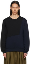 Comme des Garçons Homme Deux Black & Navy Wool Panelled Sweater