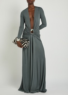 Christopher Esber Orica Cut-out Jersey Maxi Dress Blue