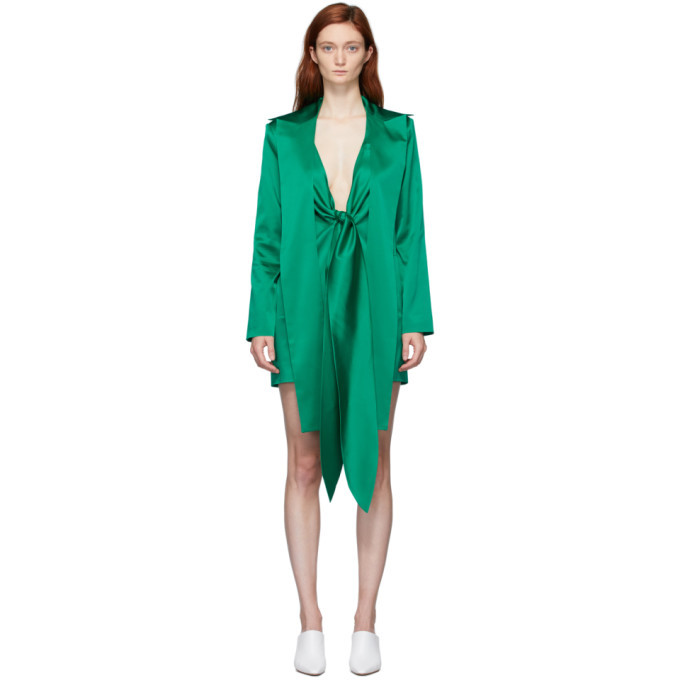 Materiel Tbilisi Green Silk Blazer Dress Materiel Tbilisi