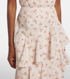 Markarian Laura floral tiered cotton midi skirt