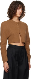 ADER error Brown Cropped Cardigan