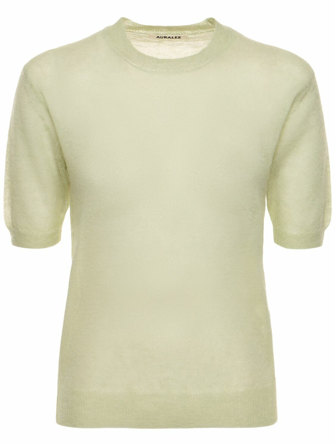 AURALEE: White Seamless T-Shirt