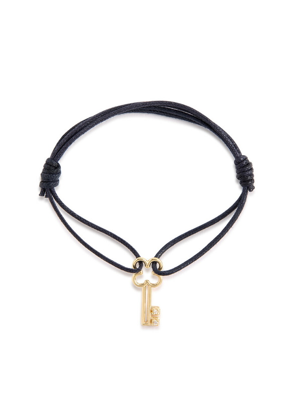 Photo: Aliita Llavecita Brillante Embellished Cord Bracelet - Dark Blue - One Size
