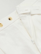 Zegna - Straight-Leg Pleated Linen-Twill Trousers - White