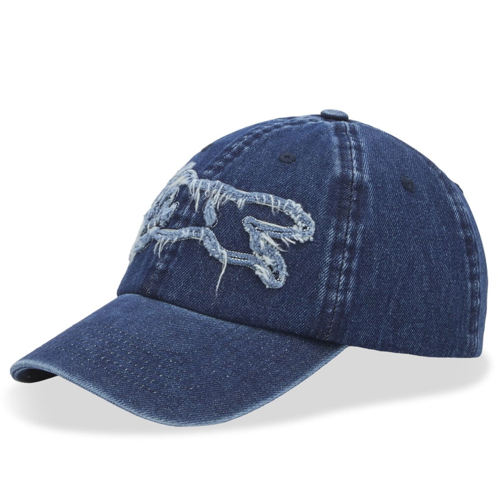 Photo: ICECREAM Women's Distressed Running Dog Dad Cap in Indigo 