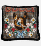 Gucci - Embroidered checked cushion