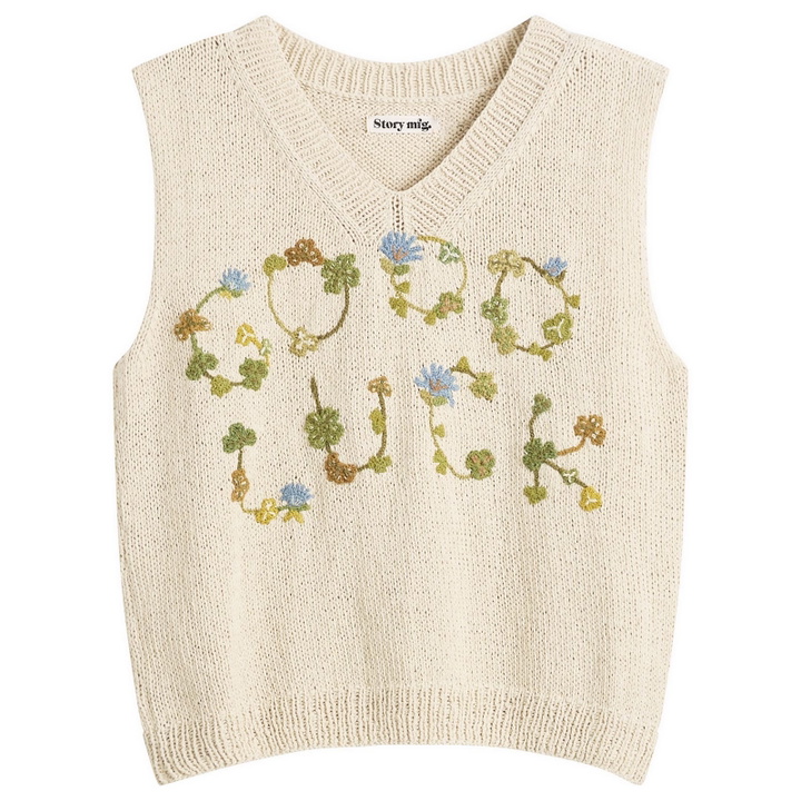 Photo: Story mfg. Women's Hand Knit Party Vest in Good Luck