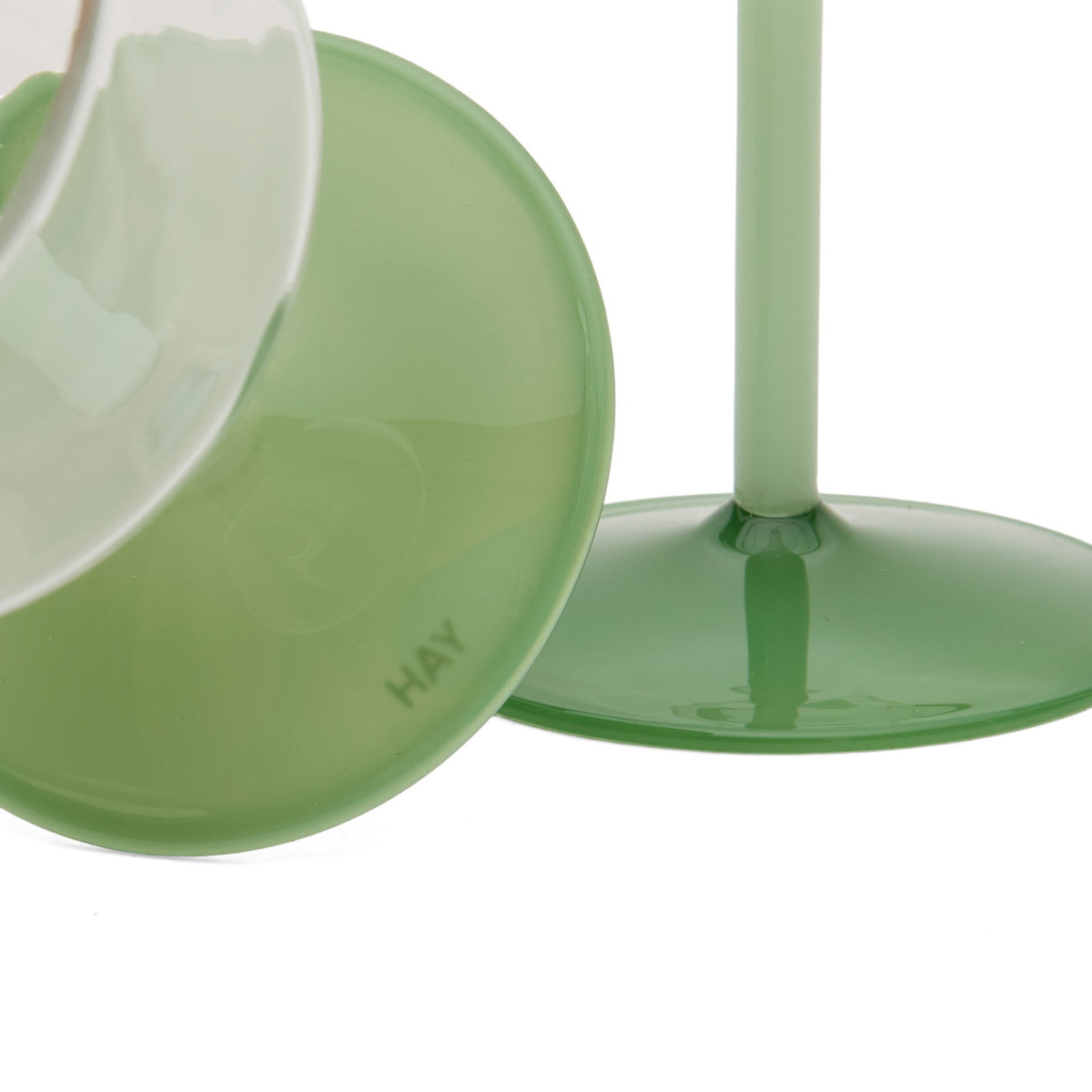 HAY Tint Wine Glass - Set of 2 in Clear/Jade Light/Dark Green 