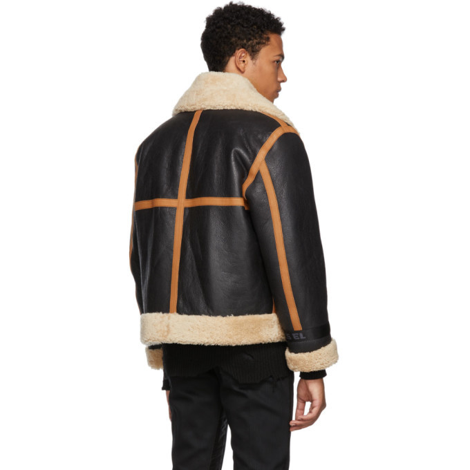 Diesel Black Shearling L Folson Jacket Diesel