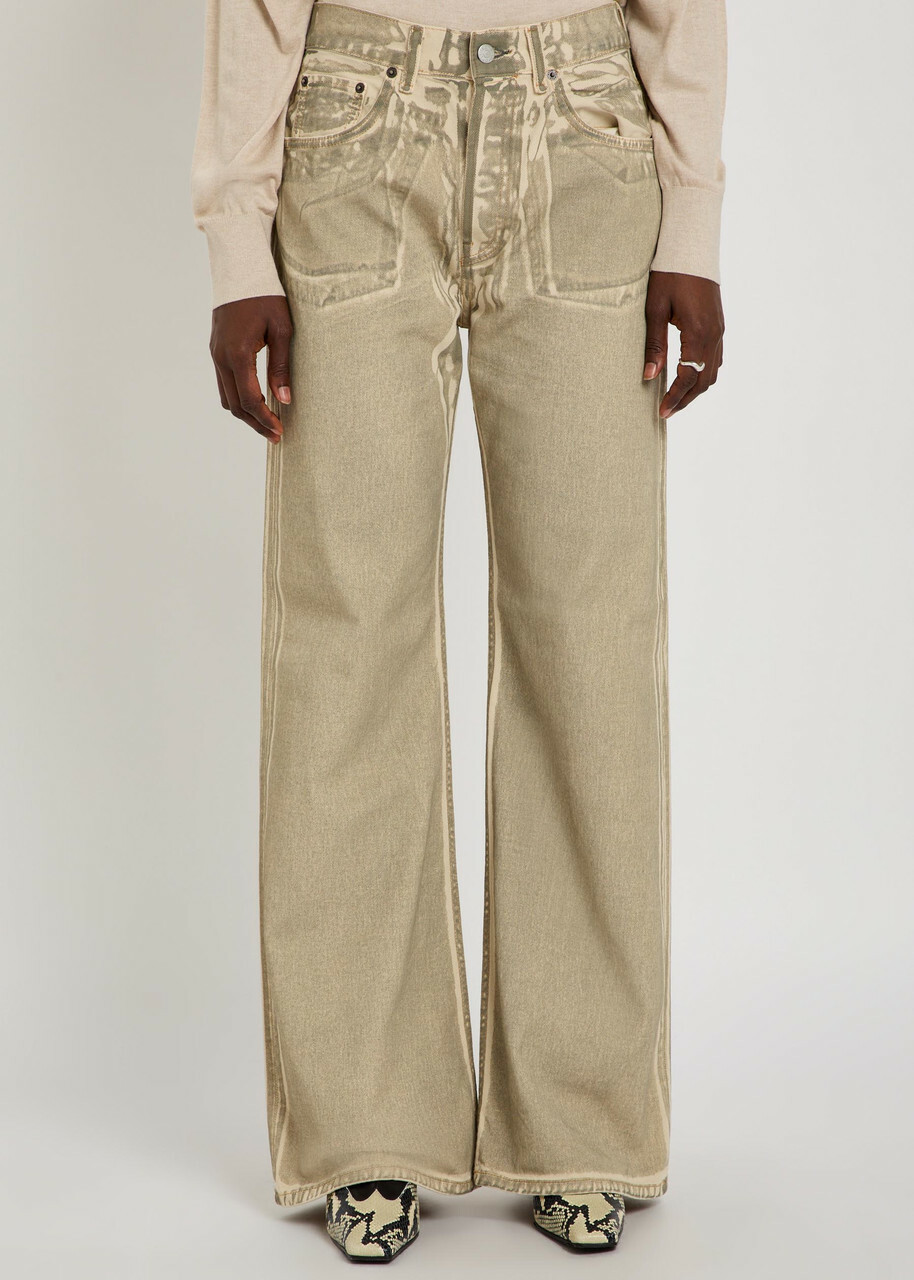 Acne Studios Two-toned Wide-leg Jeans Sage