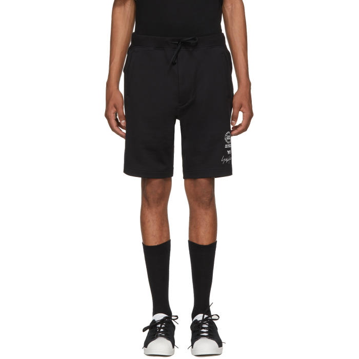 Photo: Y-3 Black Logo Graphic Shorts 