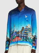 CASABLANCA - Night View Print Silk Twill Shirt