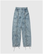 Rotate Birger Christensen Denim Laced Leg Pants Blue - Womens - Jeans