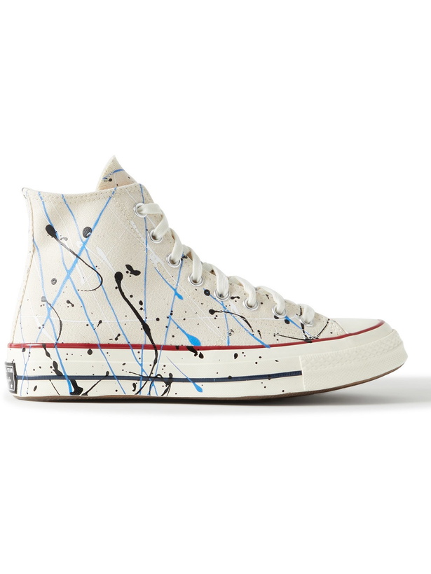 Photo: CONVERSE - Chuck 70 Paint-Splattered Canvas High-Top Sneakers - Neutrals