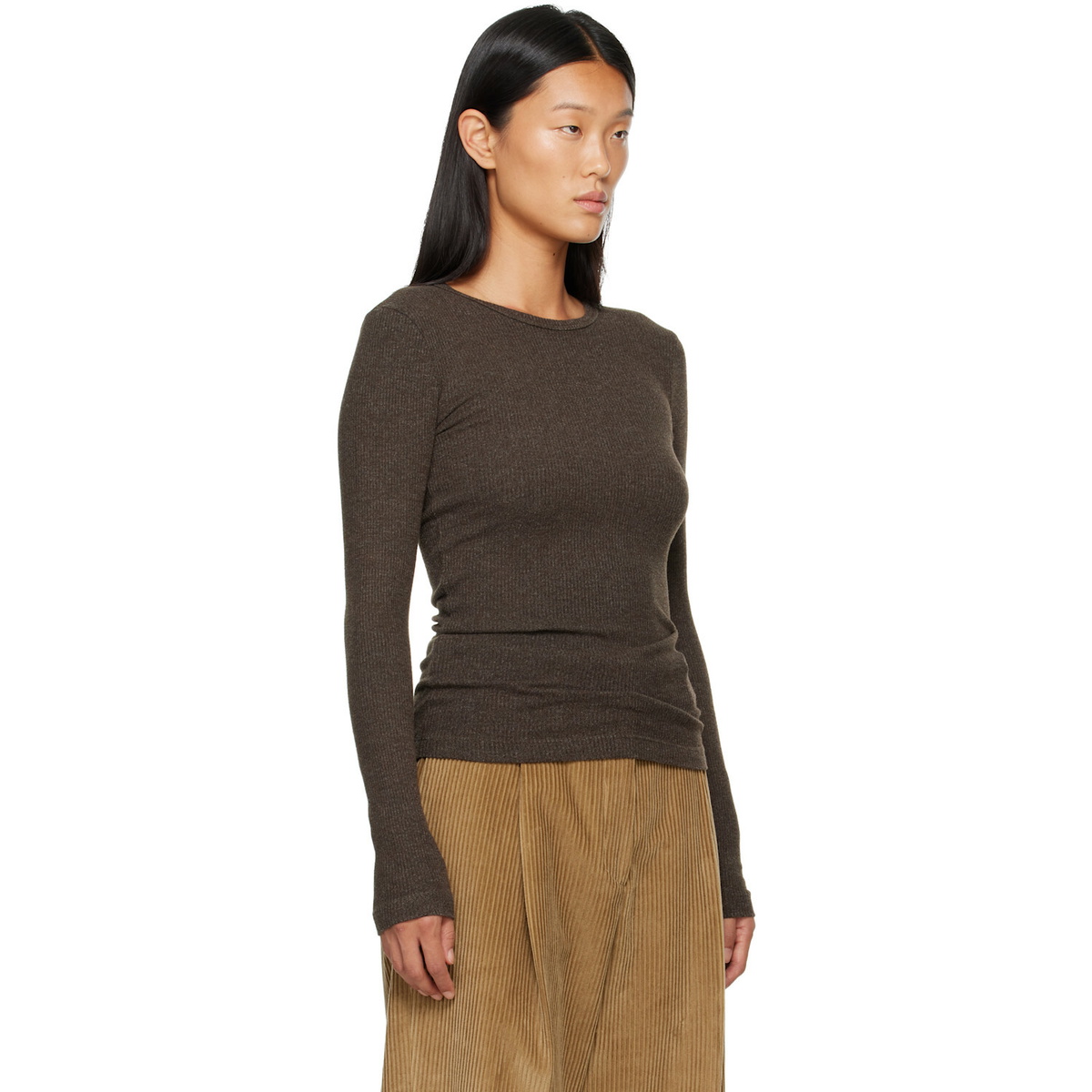 AGOLDE Khaki Delphi Slim T-shirt