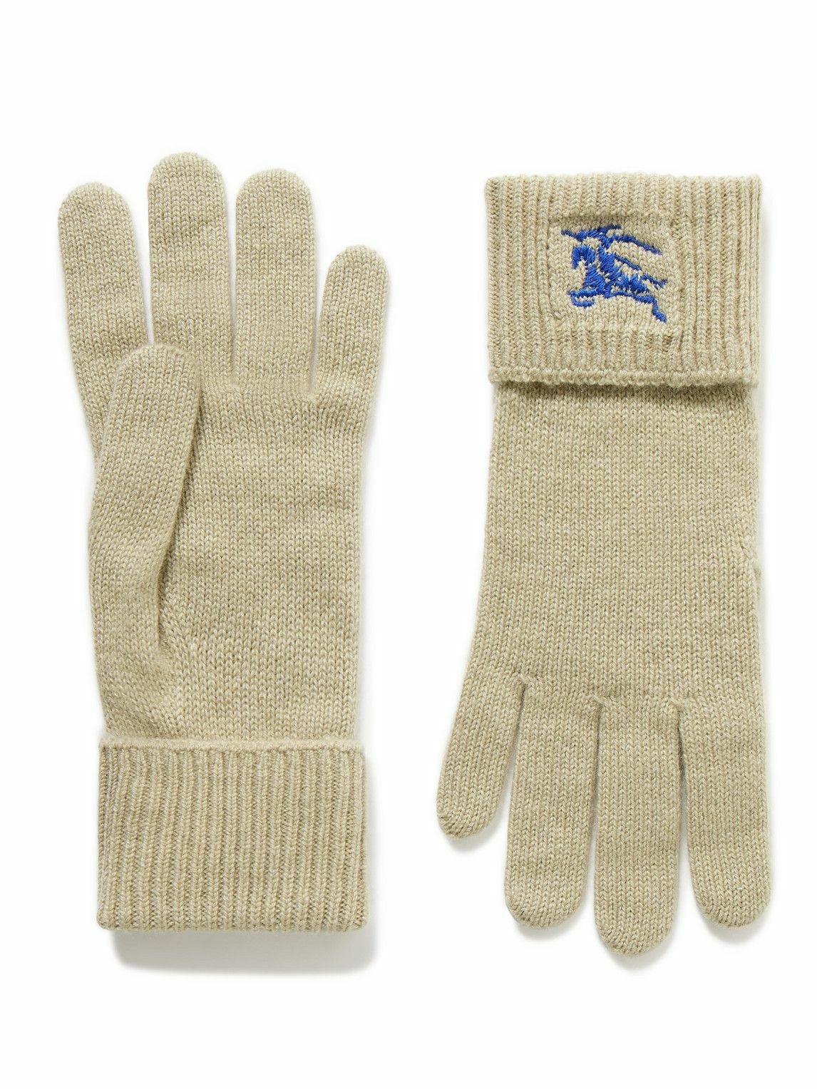 Photo: Burberry - Logo-Embroidered Cashmere-Blend Gloves - Neutrals