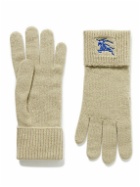 Burberry - Logo-Embroidered Cashmere-Blend Gloves - Neutrals