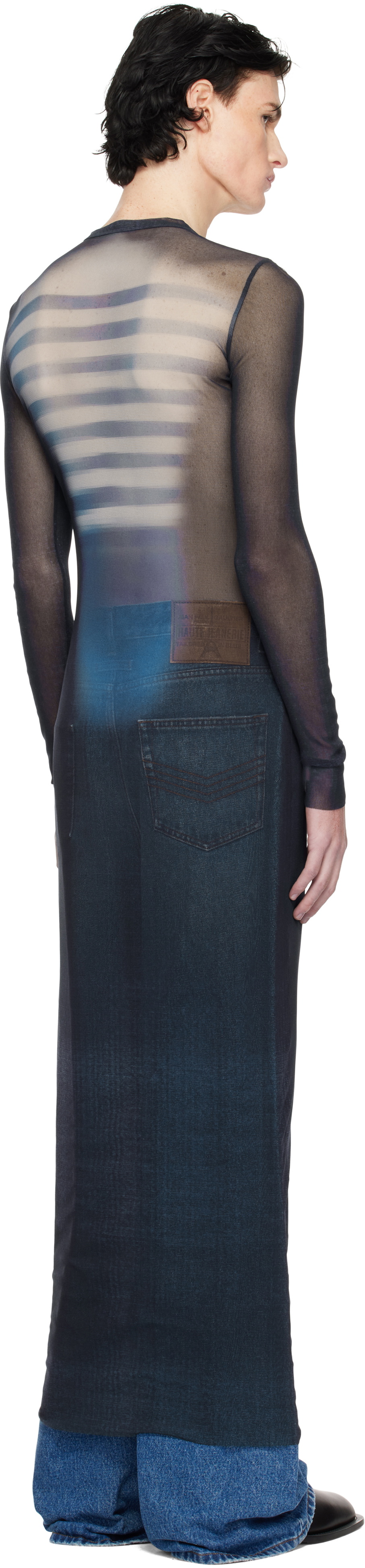 【関税込み】Jean Paul Gaultier ネイビー Le Male マキシドレス Jean Paul Gaultier Navy 'Le Mâle' Maxi Dress Jean Paul Gaultier