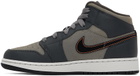 Nike Jordan Kids Gray Air Jordan 1 Mid SE Big Kids Sneakers