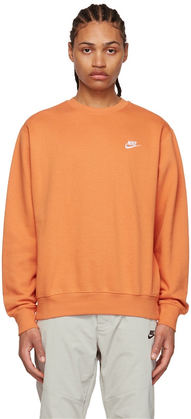 Photo: Nike Orange Sportswear Club Sweatshirt