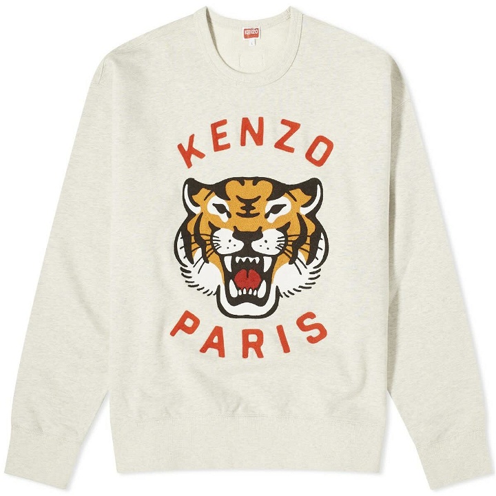 Photo: Kenzo Men's Lucky Tiger Crew Sweat in Pale Grey