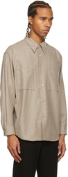 AURALEE Beige Wool Flannel Shirt