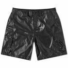 Our Legacy Men's Mount Drawstring Short in Black Tech Chintz Ripstop