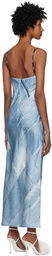 Hugo Blue V-Neck Midi Dress