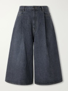 KAPITAL - Wide-Leg Denim Shorts - Black