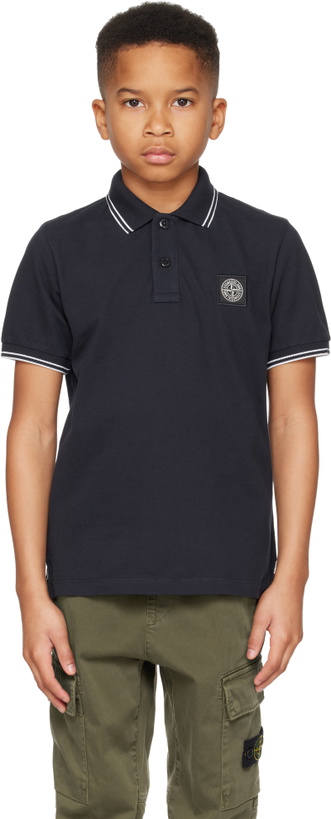 Photo: Stone Island Junior Kids Navy 21348 Organic Stretch Cotton Piqué Polo
