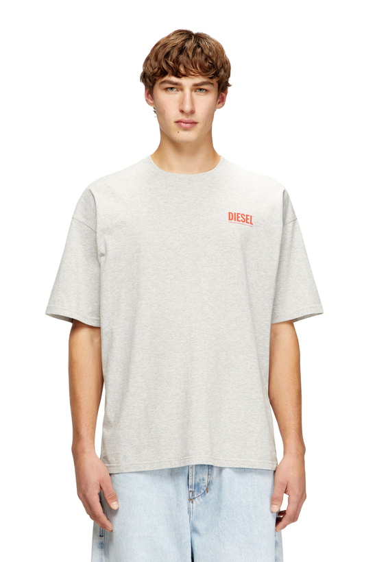 Photo: Diesel Cotton T-shirt with Diesel Biscotto print - T-Shirts Mens in Grey