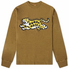 Human Made Men's Long Sleeve Tiger T-Shirt in Olive Drab