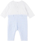 Givenchy Baby White & Blue 4G Jumpsuit