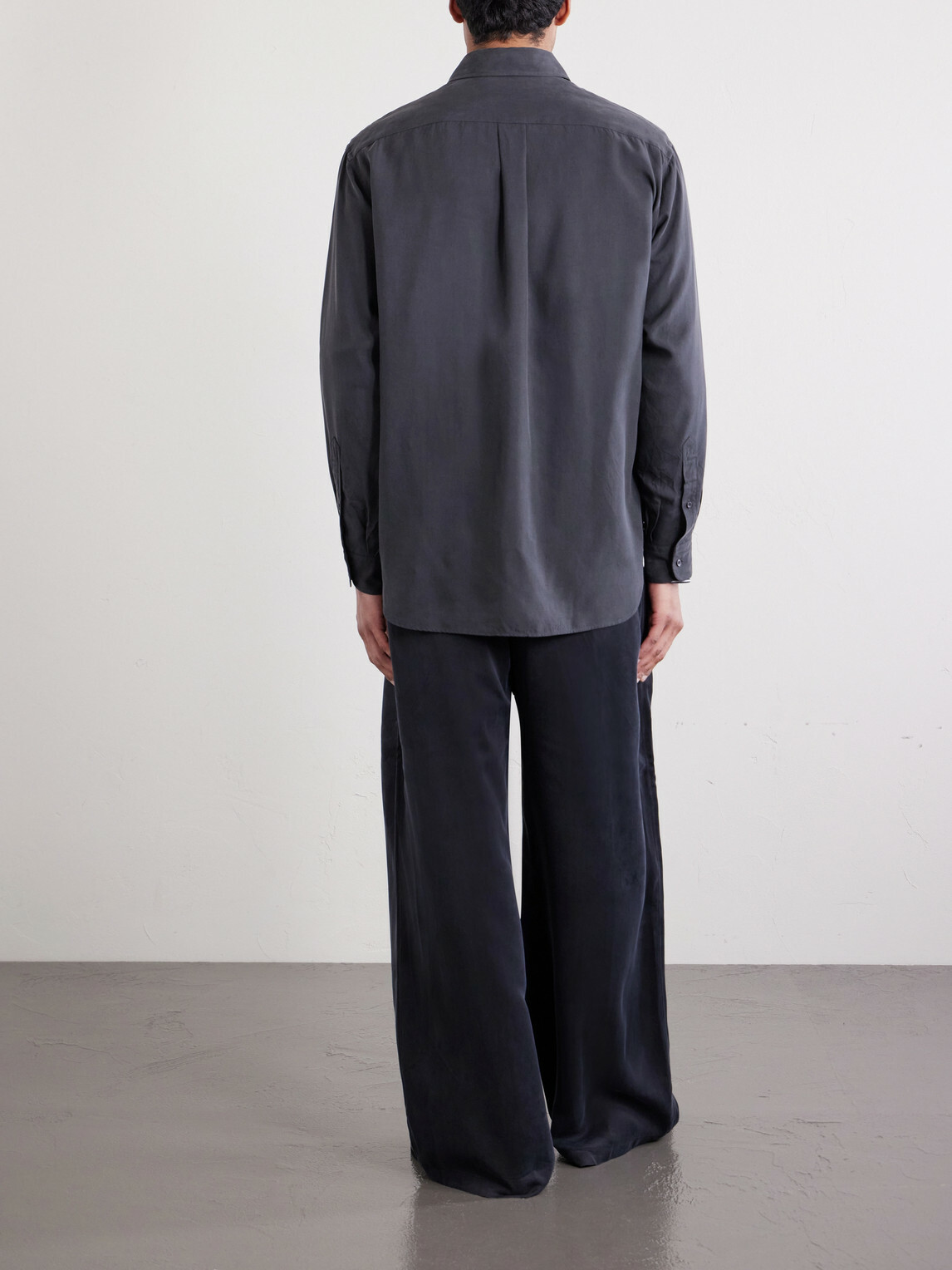 Kaptain Sunshine - Silk-Gabardine Shirt - Gray