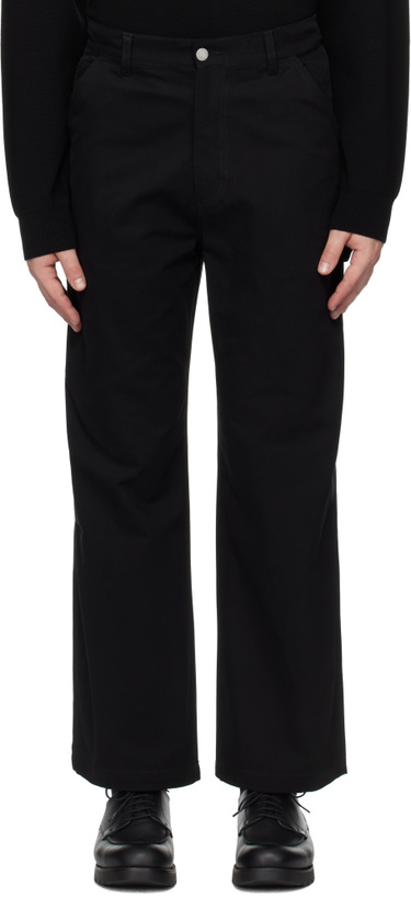 Photo: Uniform Bridge Black Canvas Carpenter Trousers