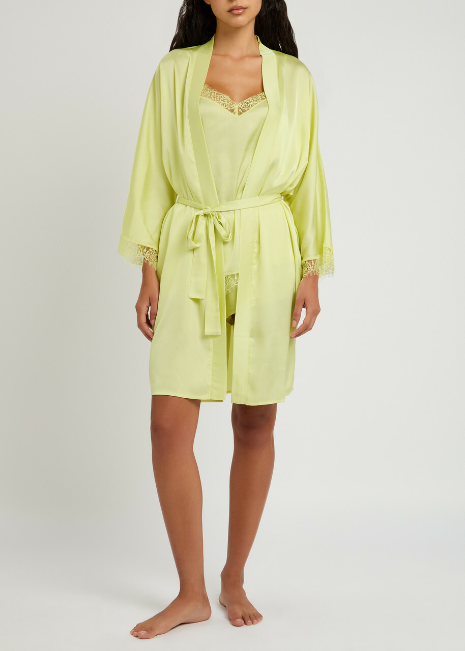 Simone PÉRÈLE Satin Secrets Satin Robe Yellow